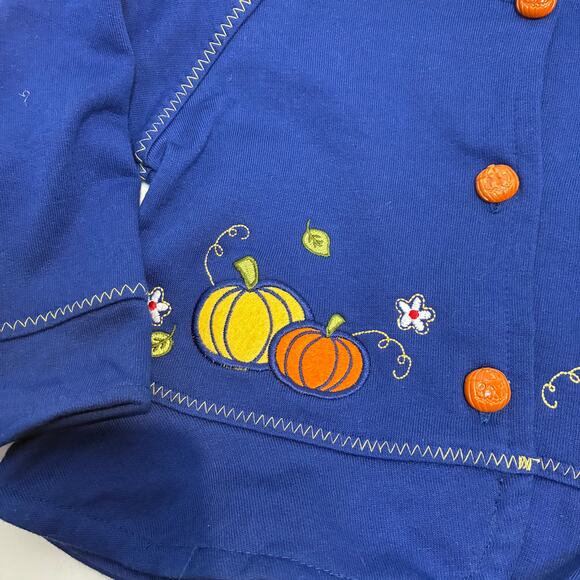 Kids Headquarter Toddler Size 3T Pumpkin Harvest Embroidered Cardigan Fall - Picture 2 of 8
